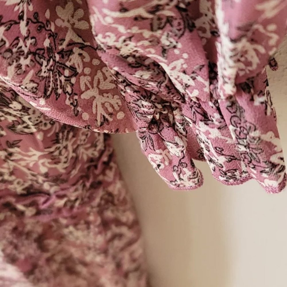 Ladies Purple Pink Mauve Floral Embroidered Tiered Maxi Dress - FINAL CLEARANCE - Picture 9 of 11